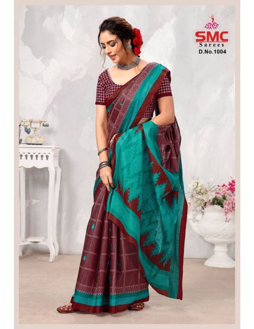 Smc Parvathi Casual Daily Wear Cotton Printed Latest Saree Collection